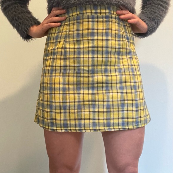 Yellow and blue plaid skirt - Picture 6 of 6